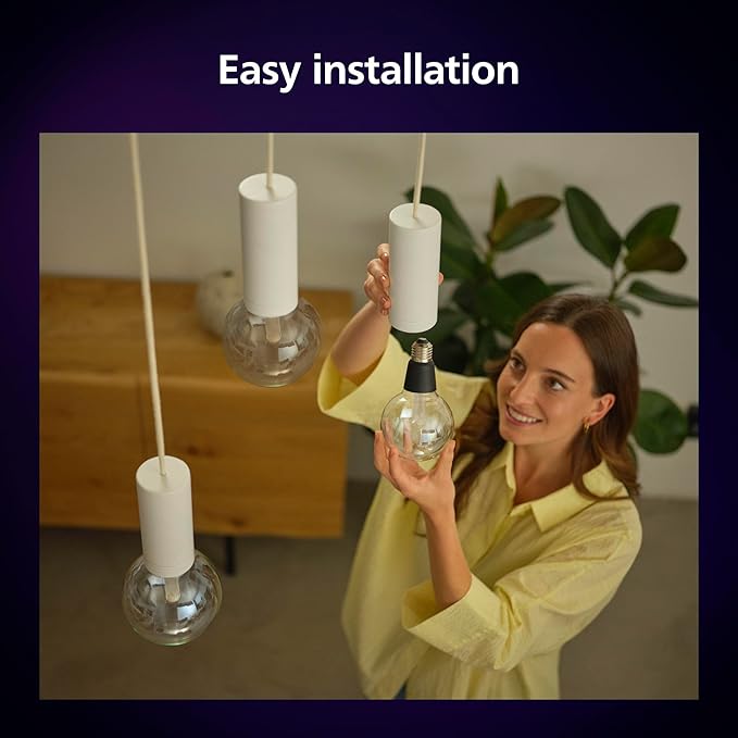 Philips Hue Lightguide G40 Large Globe Smart LED Bulb Handblown Glass - Color Changing Light - Compatible with Amazon Alexa, Apple HomeKit and Google Assistant - Bluetooth and Hue Bridge Compatible