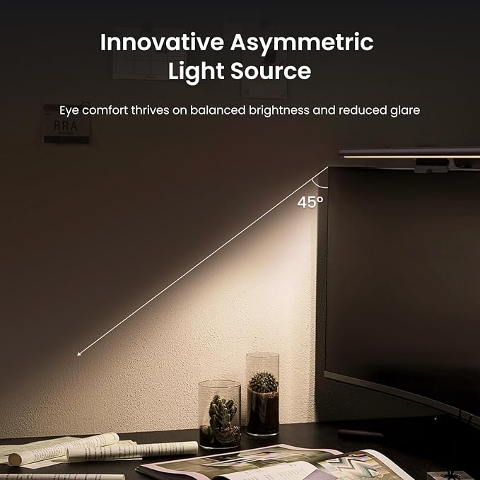YEELIGHT Monitor Light Bar and Motion Sensor Night Light, 250LM No Glare Eye-Care LED Screen Bar, Rechargeable Magnetic Night Light with 11 RGB Scenes