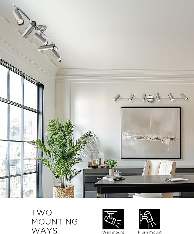 FEMILA 50" LED Track Lighting, 3000K LED Bulbs Included, Kitchen Track Lighting Fixtures Ceiling, 4FS79TL-6 BN