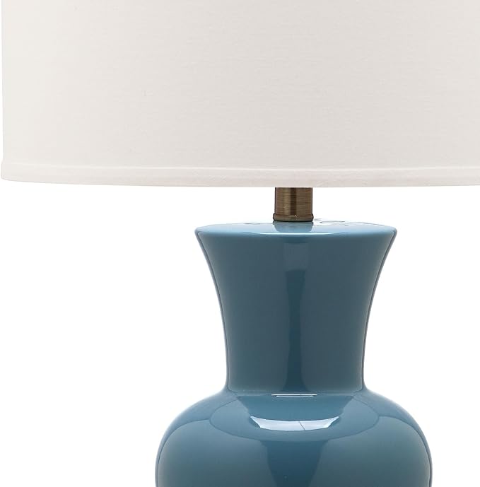 Safavieh Lighting Collection Lola Column Blue and White Table Lamp, Set of 2