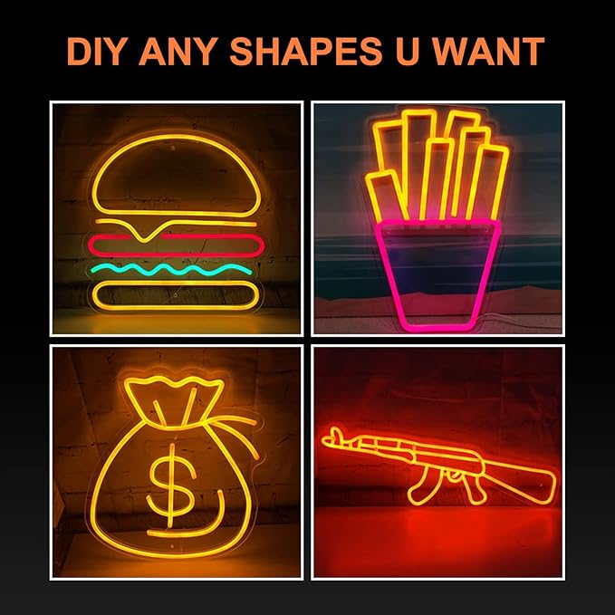 YM E-Bright Orange Led Neon Strip Lights Without Power Supply, 5M 16.4Ft 600SMD Silicone Rope Lamp for Signboard Bar Home Building Indoor Outdoor Decoration Waterproof Flexible DC12V