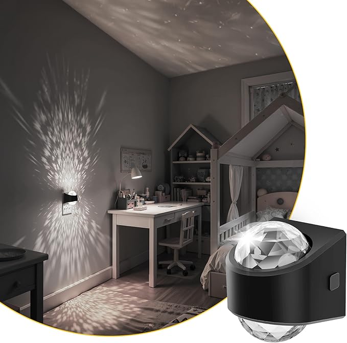 L LOHAS LED Night Lights Plug into Wall, Projector Night Light | Dusk to Dawn Sensor,5000K Daylight White Nightlight for Kids Playroom Home Theater Party