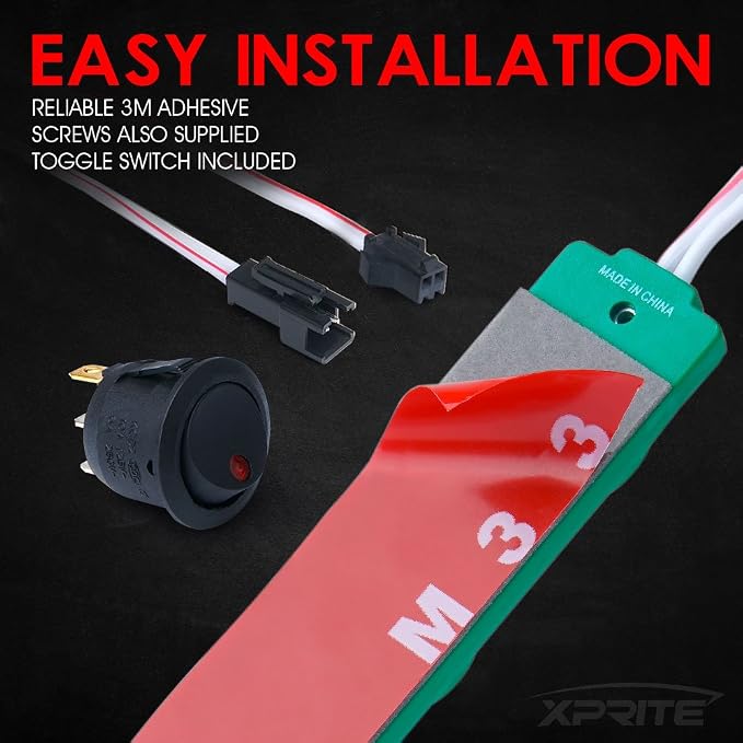 Xprite Green LED Truck Bed Light Kits with On/Off Switch, for Pickup Exterior Interior Lights Strips, Footwells, Running Boards, Cargo, Under Car, Tonneau Cover, Rail Rock Lighting - 8 PCs