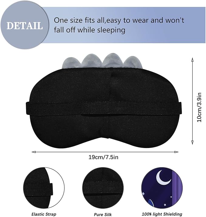 Cute Sleep Masks Cartoon Dinosaur Eye Mask Plush Sleeping Mask & Travel Blindfold - Funny Novelty Eye Shade for Women Men (Orange Dinosaur)