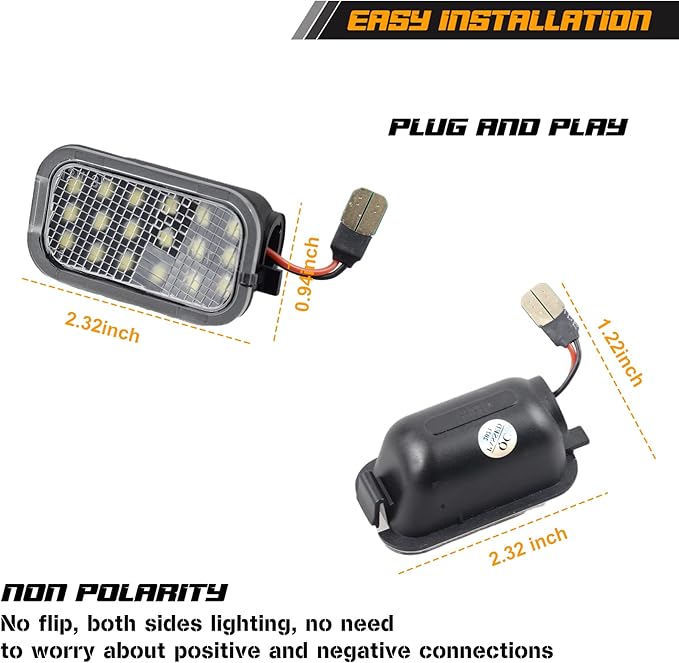 NDRUSH Mirror Light Puddle Light LED Lamp Assembly Compatible with 2007-2014 Chevy Silverado 2500HD 3500HD Tahoe GMC Yukon Suburban 1500