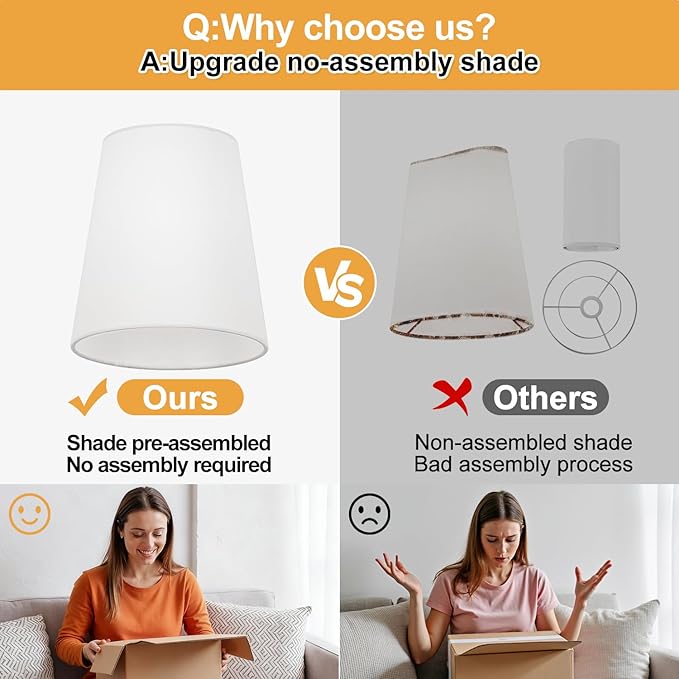 Bathroom Light Fixtures, 2-Light Brushed Gold Vanity Lights, Bathroom Lighting Fixtures Over Mirror with Flared White Fabric Shade, Modern Wall Sconces for Living Room Hallway