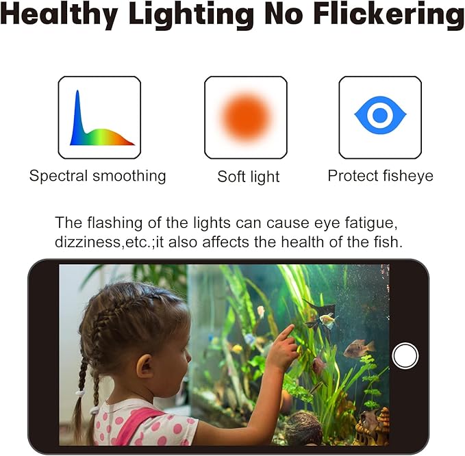WaterRebirth Aquarium Lights Fish Tank Light 10 20 30 55 Gallon Planted Aquarium LED Light with Switch (18-24") (Pack of 2)