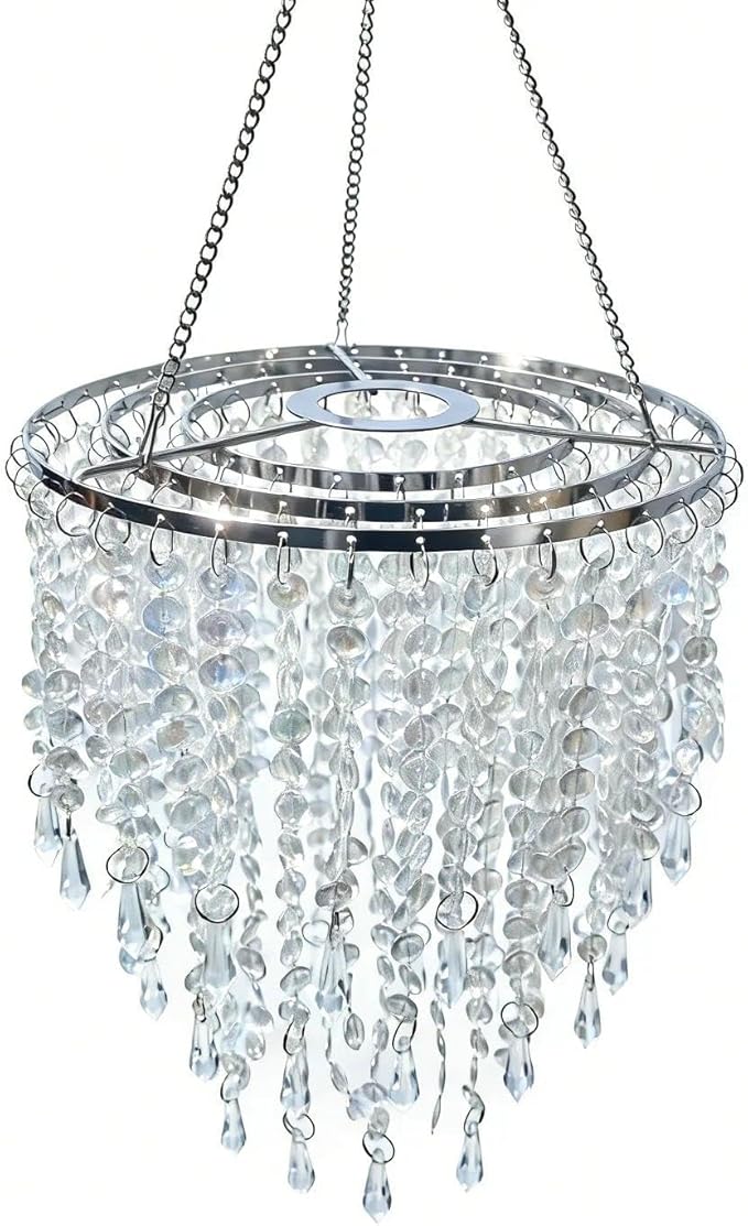 Sparkling Iridescent Beaded Chandeliers 8.6 inches Diameter for Wedding Centerpiece Living Room Bedroom Event Party