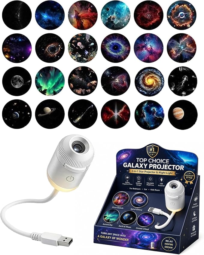 Galaxy Projector Star Sunset Lamp Space Night Light for Bedroom Aurora Planetarium De Galaxias para Habitación Mini USB Starry Sky Astronaut Fantasy Ceiling Wall LED Moon Nightlights Decor