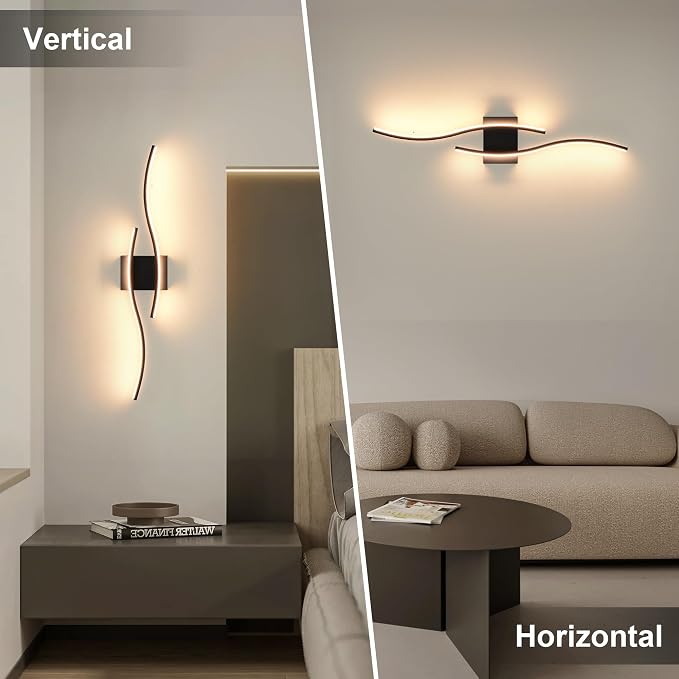 KARTOOSH Wireless Wall Sconces Set of 2, Dimmable LED Sconce with Remote | Battery Operated Wall Sconce with 3 CCT Night-Light Timer Memory Modern Wall Sconces for Living Room, Hallway, Bedroom