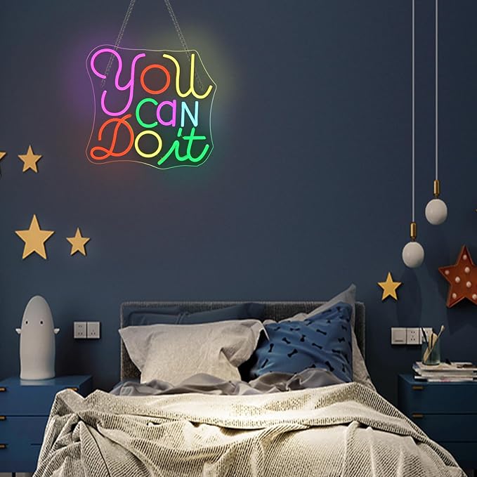 You Can Do It Neon Sign Dimmable LED Neon Signs for Wall Decor, Kids Wall Art, Classroom Decor, USB Neon Light for Bedroom, Birthday Party & Classroom sign for kids & teacher