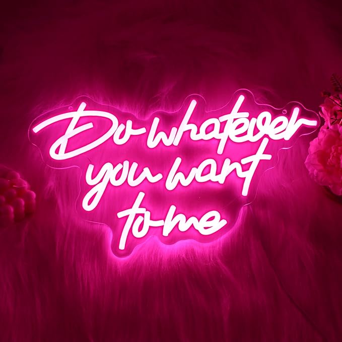 Neon Sign, JGHTURIE Do Whatever You Want to Me Neon Signs for Wall Decor, Pink LED Light-Up Sign for Room Decor, Bar, Party, Man Cave, USB Powered