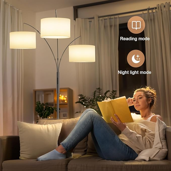 Upgraded 36W Floor Lamps for Living Room - Super Bright Dimmable Tree Floor Lamp with Remote & Touch Control, Tall Lamp for Living Room Corner, Bedroom, Office