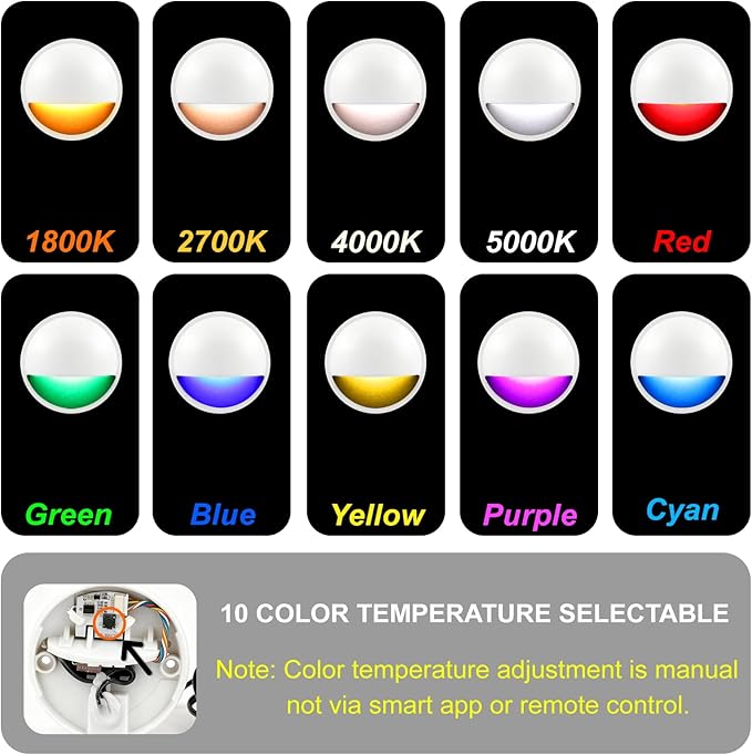 RGB Deck Lights Outdoor, 3W 12V Color Changing Low Voltage Post Lights for Outdoor Waterproof Deck Post Fence Railing Step, Wired LED Landscape Deck Lighting Accessories for Christmas, 1PK