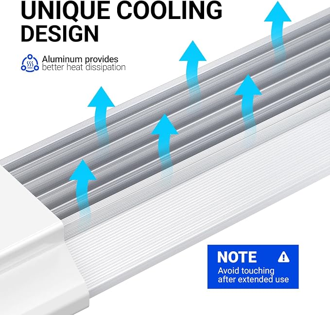 Barrina BS84 LED Shop Lights 4FT for Workshop, 84W 10000LM 5000K, 1 Pack | 4FT for Garage Basement, Hanging or Flush Mount, Linkable to 3, Heat Dissipation with Pull Chain Switch, Frosted Cover, White