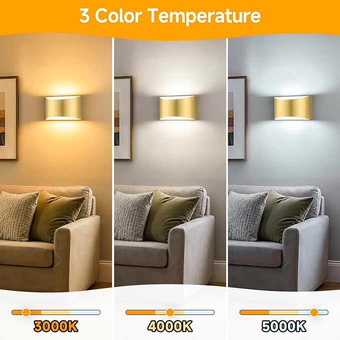 Battery Operated Wall Sconce Set of 2, Rechargeable Wall Lights | Gold Wireless Wall Mount Lights 3000K Bulbs, Touch & Remote Control, Clear Glass, Cordless Dimmable Indoor Lamp for Bedroom