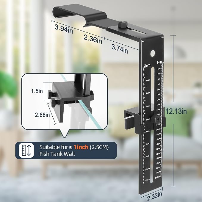 hygger Aquarium Light Clip Holder (for HG-957),1 Piece, Aquarium Fish Tank Light Riser/Holder/Bracket/Stand/Mount