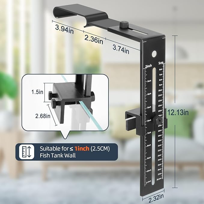 hygger Aquarium Light Clip Holder (for HG-957),2 Pieces, Aquarium Fish Tank Light Riser/Holder/Bracket/Stand/Mount