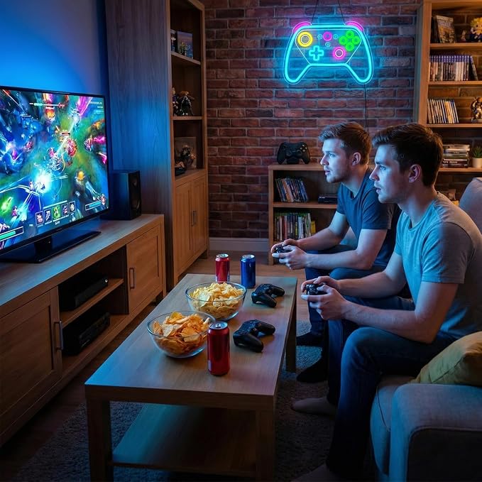 Gamer Neon Sign,Game Controller LED Sign for Gaming Room Decor,USB Powered Dimmable Neon Sign for Gamer Room,Game Neon Sign for Teen Boy Room Decor,Gaming Wall Decor,Gamer Gifts for Boys,Kids