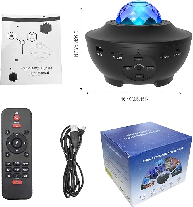 Galaxy Projector Night Light with Voice Control, 21 Lighting Effects, 3 in 1 Ocean Wave, Galaxy and Star Night Light for Baby, Kids, Adults, Home Theatre