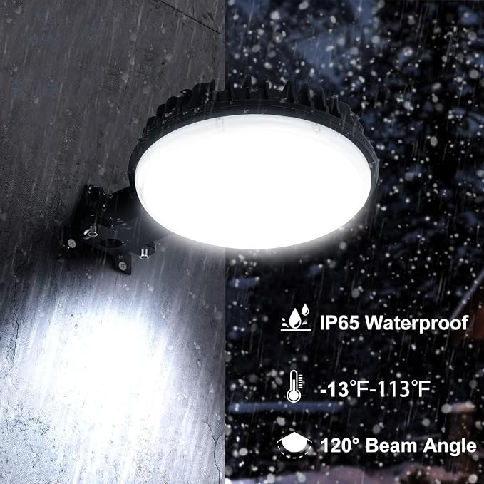 120W Dusk to Dawn Outdoor Lighting with 15KLM 6500K Daylight for Yard | 120W LED Barn Light with IP65 Waterproof, Security Yard Outdoor Lights for Street, Warehouse, Garage