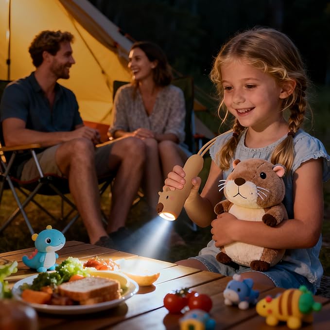 Silicone Capybara Flashlight, Rechargeable Hanging Night Light for Camping, Night Walks and Home Use, Animal Themed Themed Portable Torch