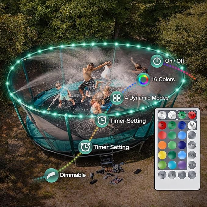 echosari 53Ft Rope Lights Outdoor Battery Operated, 160 LED Rope String Lights Colors Changing with Remote Timer Waterproof Rope Lights for Patio Garden Camping Decoration