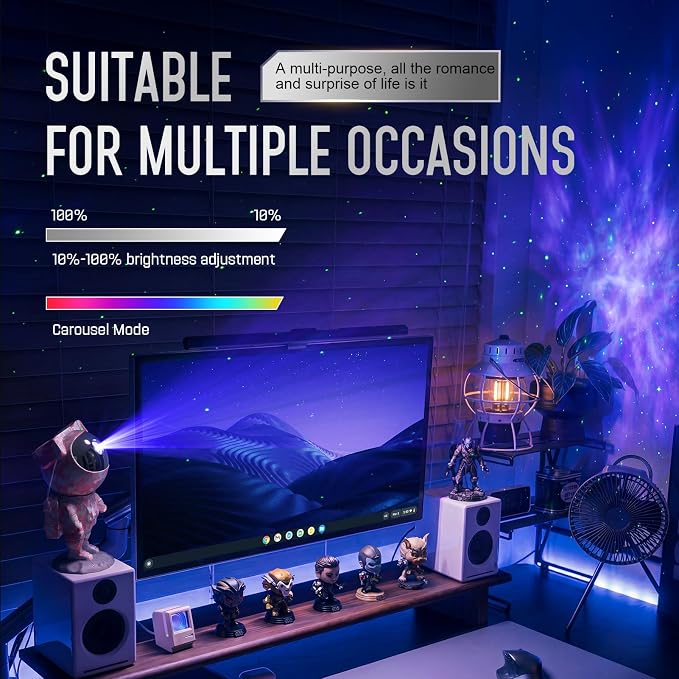 Star Projector Galaxy Night Light - Astronaut Space Projector with Remote & Timer Starry Nebula LED Lamp for Bedroom Kawaii Kids Room Decor for Birthday & Gifts