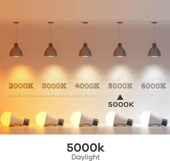 Linkind A19 LED Light Bulb, 60W Equivalent Light Bulbs, 8.5W 5000K Daylight, 840 Lumens Non-Dimmable LED Bulb, E26 Standard Base, Energy Efficient, 12-Pack