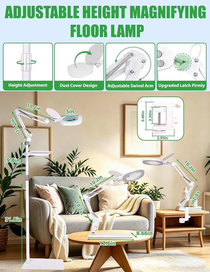 3-in-1 LED Magnifying Light Real Glass Lens Adjustable Light for Beauty & Precision Work