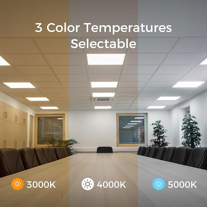 16 Pack 2x2 LED Flat Panel Light for Drop Ceiling, 20/30/40W | 0-10V Dimmable, 3000K/4000K/5000K Switchable, 120-277V, ETL Listed
