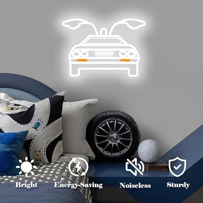 Back To Future Neon Sign Future Car Neon Signs for Wall Decor Dimmable Led Signs for Bedroom Wall Light Up Sign for Bar Office Neon Gifts for Movie Fans