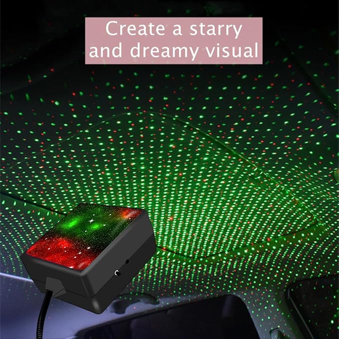 USB Star Projector Night Light Car Roof Light Adjustable Interior Car Light Portable Car LED Light 2 Colors Plug and Play Auto Ceiling Interior Light Star Light for Cars Bedroom Roof Party Home Decor