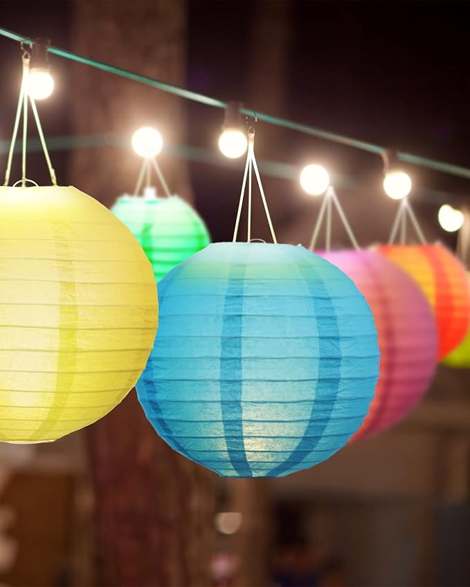 Treela 48 Pcs Paper Lanterns Party Decorations Round,Multicolor