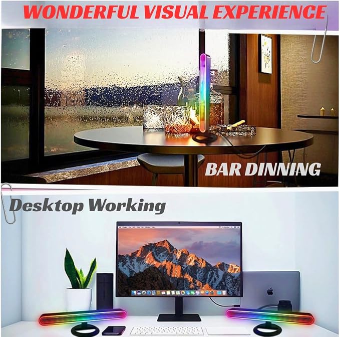 Led Light Bar with Music Sync, Color Changing TV Backlight App & Remote Control, RGB & W Smart RGB Light Bar, USB Powered Led Lights for TV, PC Room Monitor Backlight Gaming Accessories