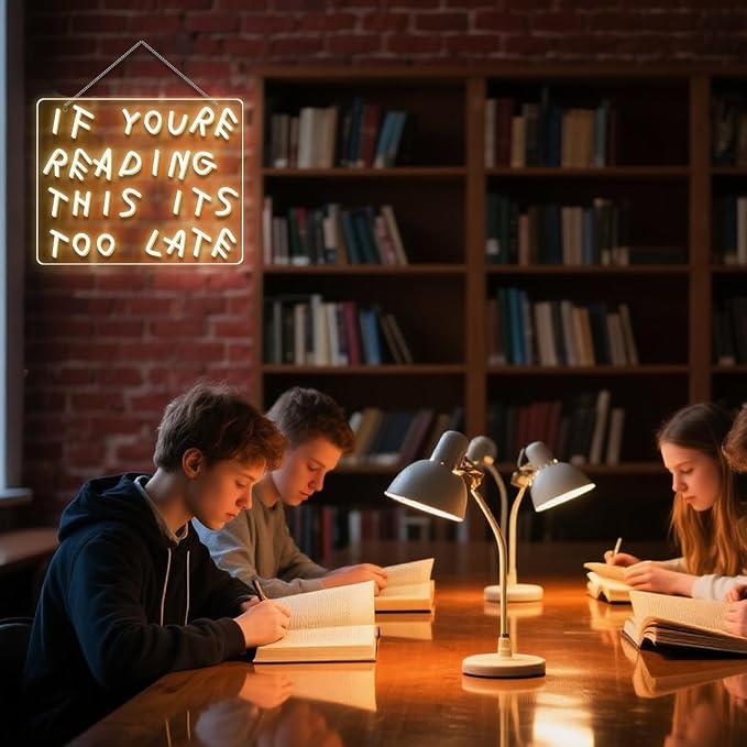 If You’re Reading This Neon Sign Dimmable Funny LED Light Up Sign | Funny Quote Neon Light Wall Decor for Bedroom, Home Bar, Coffee Shop & Office Decor, USB Powered LED Sign, Easy Wall Mount