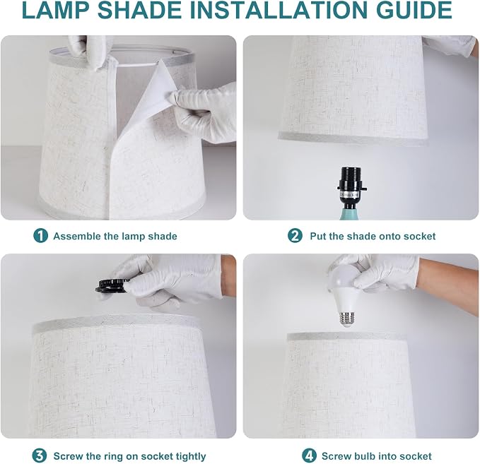 Lamps Set of 2 Modern Farmhouse Table Lamp Bedside Reading Lamps Living Room End Tables Set Lamps for Night Stands Bedroom Night Lamp,High 26.25 Inch,Green,With Fabric Lamp Shade,Bulb Not Included