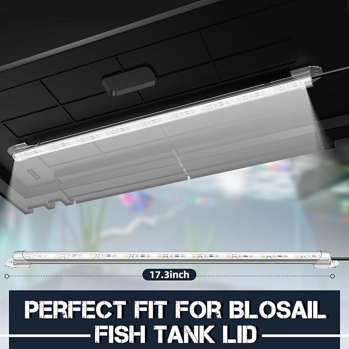 24×12 Inch Dimmable LED Light, Exclusive Aquarium Hood, Promotes Plant Health & Simulates Ideal Fish and Plant Growth Conditions, Easy Replacement，White
