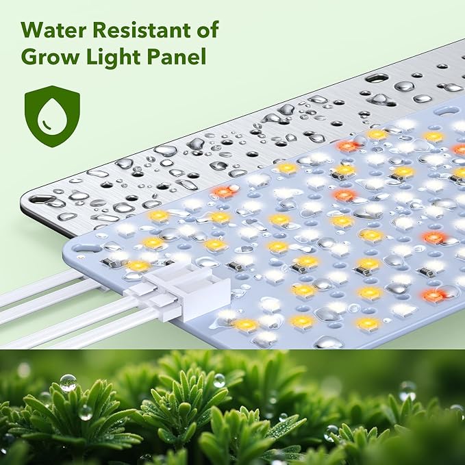 36W(Acutal Power) Full Spectrum Grow Lights for Indoor Plants – 576 LEDs,4/8/12/16/20H Timer,Daisy Chain,Wide Lighting Area for Seed Starting(Pack3)