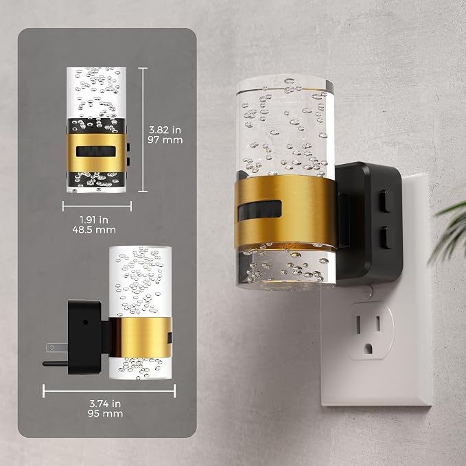 L LOHAS LED Motion Sensor Night Light, Bubble Night Lights Plug into Wall | 3CCT Color Temperature Change Night-Light, Dimmable Nightlights with Dusk to Dawn Sensor for Rooms Bathroom Hallway