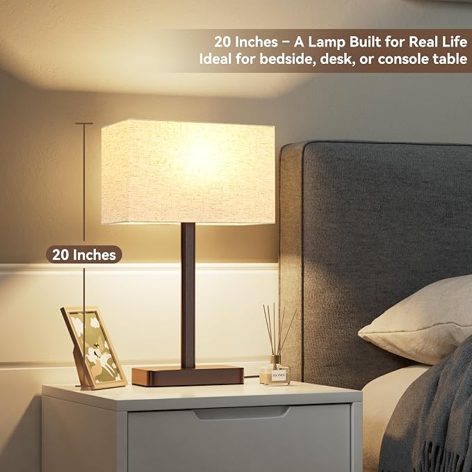 Hong-in Touch Lamps for Bedroom - 3-Way Dimmable Bedside Lamps Set of 2 with USB C+A, White Modern Table Lamp for Night Stands, Desk Lamp for Living Room Nightstand End Tables Bed Side