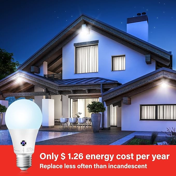 Sengled Dusk to Dawn Light Bulbs Outdoor, A19 LED Sensor Bulbs 6 Pack, 5000K Daylight 1200 Lumens, 75W Equivalent 10.5W, E26 Base Automatic On/Off Photocell Light Bulbs for Porch and Garage