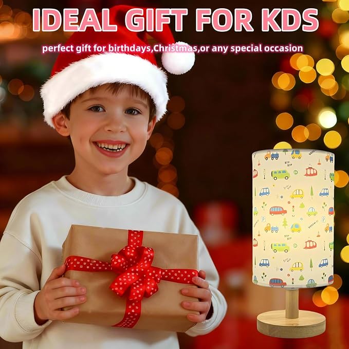 Kids Table Lamp for Bedroom Boys LED Desk Lamps for Kids Room Car Lamp | 3 Color Modes Cute Nightstand Night Light with Cartoon Design Bedside Lamp for Living Room Nursery Decor Car Gift for Boys