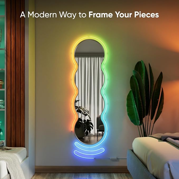 Nanoleaf Smart Rope Light, Works with Matter, Alexa, Google Home, 16.4ft | LED Multicolor Neon Rope Light, DIY Strip Lights with Music Sync for Wall, Bedroom, Gaming Room