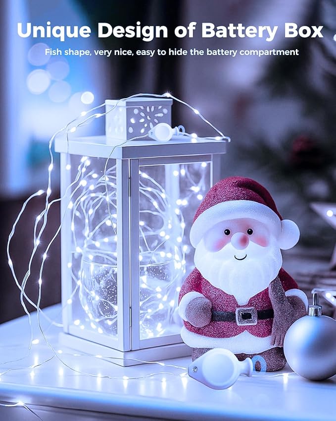 btfarm 12 Pack Fairy Lights Battery Operated, 7FT 20 LED Mini String Lights Waterproof Silver Wire for Mason Jars Centerpiece Table Crafts Bedroom Christmas Decoration, Cool-Warm White