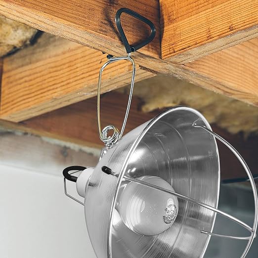 HealSmart Clamp Lamp Light with 10.5 Inch Aluminum Reflector and Bulb Guard up to 250 Watt E26 Socket (no Bulb Included) 6 Feet 18/2 SJT Cord, Silver, 10.5 Inch Clamp Light