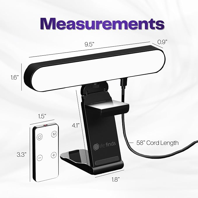 Webcam Light for Streaming on Monitor or Laptop, Freestanding Video Conference Lighting, USB-C Connectivity, Remote Control Included, Black, LF-WL1