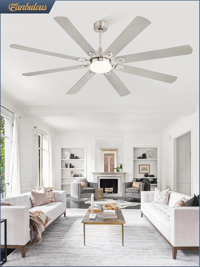 Fanbulous 72 Inch Outdoor Ceiling Fans with Lights,Black