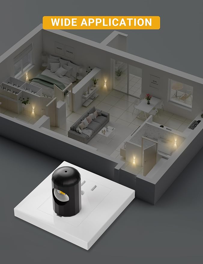 TSEXES LED Motion Sensor Night Light,Plug into Wall Night Light,4-Pack | Dusk to Dawn Sensor, 90° Rotating Plug,Auto On/Off, 3000K Soft White, 100 Lumens, Non-Dimmable