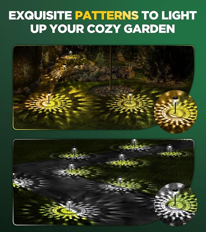 10 Pack Ultra Bright Solar Lights Outdoor Waterproof, from Dusk to Dawn Up to 12H Outdoor Solar Lights, Auto On/Off Solar Powered Garden Pathway Lights, Landscape Lighting Decorative for Yard, Patio
